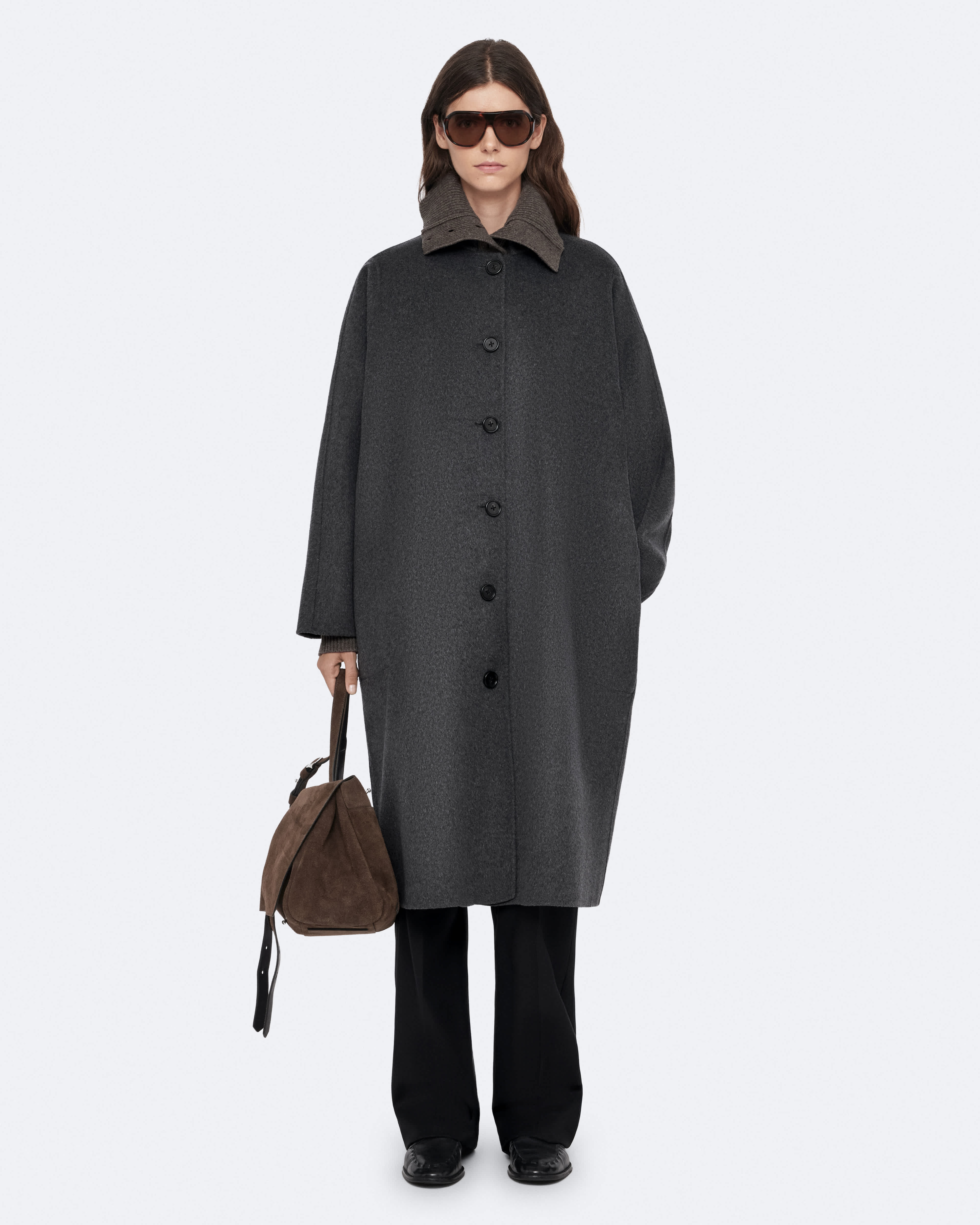 Effie Wool-Blend Cocoon Coat Grey | ALLSAINTS US